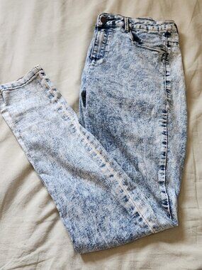 Ivory Blue Acid Wash Jeans Miami Jegging Women's Size 11 - L42 Mid Rise Denim